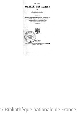 Cover of Le petit oracle des dames, ou Récréation du curieux