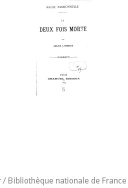 Cover of La deux fois morte
