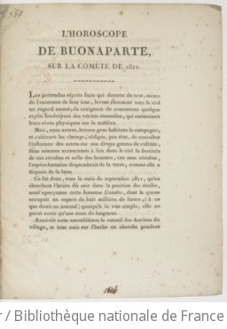 Cover of L'horoscope de Buonaparte, sur la comète de 1811