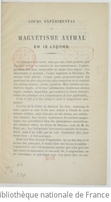 Cover of Cours expérimental de magnétisme animal