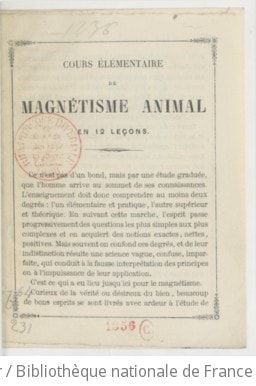 Cover of Cours élémentaire de magnétisme animal