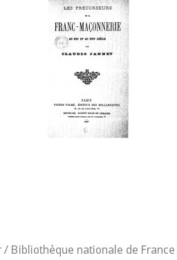 Cover of Les précurseurs de la franc-maçonnerie au XVIe et au XVIIe siècle