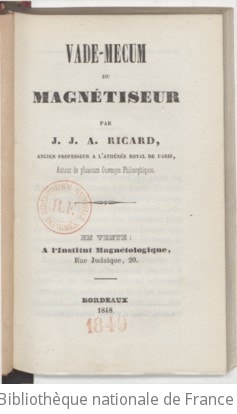 Cover of Vade-mecum du magnétiseur, par J.-J.-A. Ricard