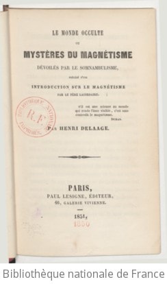 Cover of Le monde occulte, ou Mystères du magnétisme dévoilés par le somnambulisme