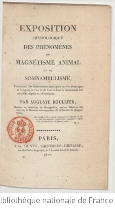 Cover of Exposition physiologique des phénomènes du magnétisme animal et du somnambulisme ,... par Auguste Roullier