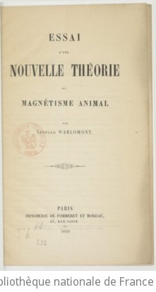 Cover of Essai d'une nouvelle théorie du magnétisme animal, par Léopold Warlomont