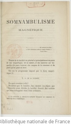 Cover of Somnambulisme magnétique