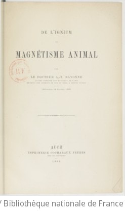 Cover of De l'ignium ou magnétisme animal