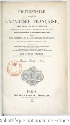 Cover of Dictionnaire abrégé de l'Académie française