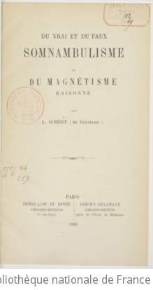 Cover of Du vrai et du faux somnambulisme et du magnétisme raisonné