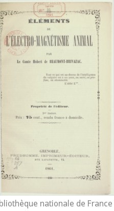Cover of Éléments de l'électro-magnétisme animal (3e édition)