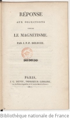 Cover of Réponse aux objections contre le magnétisme . Par J.-P.-F. Deleuze
