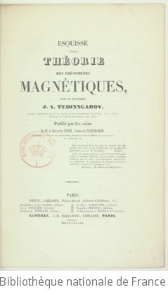 Cover of Esquisse d'une théorie des phénomèmes magnétiques