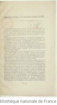Cover of Magnétisme et somnambulisme