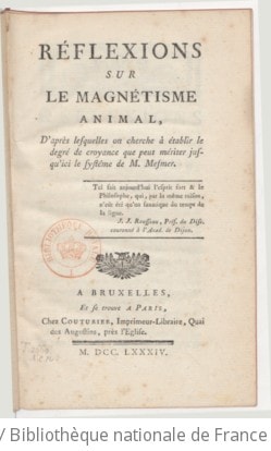 Cover of Réflexions sur le magnétisme animal, d'après lesquelles on cherche à établir le degré de croyance que peut mériter jusqu'ici le système de M. Mesmer