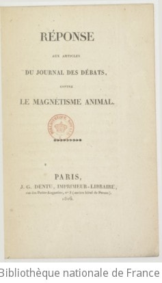 Cover of Réponse aux articles du Journal des Débats, contre le Magnétisme animal