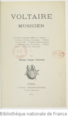 Cover of Voltaire musicien