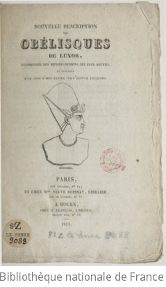 Cover of Nouvelle description des obélisques de Luxor