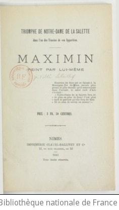Cover of Maximin, peint par lui-même