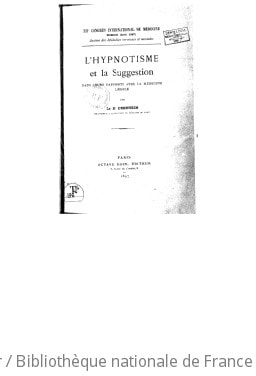 Cover of L'hypnotisme et la suggestion dans leurs rapports avec la médecine légale
