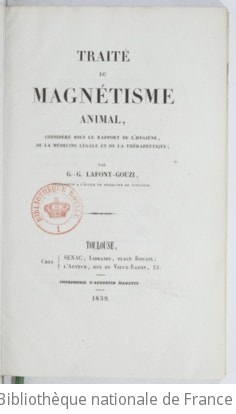 Cover of Traité du magnétisme animal, considéré sous le rapport de l'hygiène, de la médecine légale et de la thérapeutique