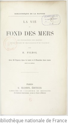 Cover of La vie au fond des mers