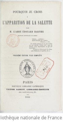 Cover of Pourquoi je crois à l'apparition de la Salette (3e édition, plus complète)