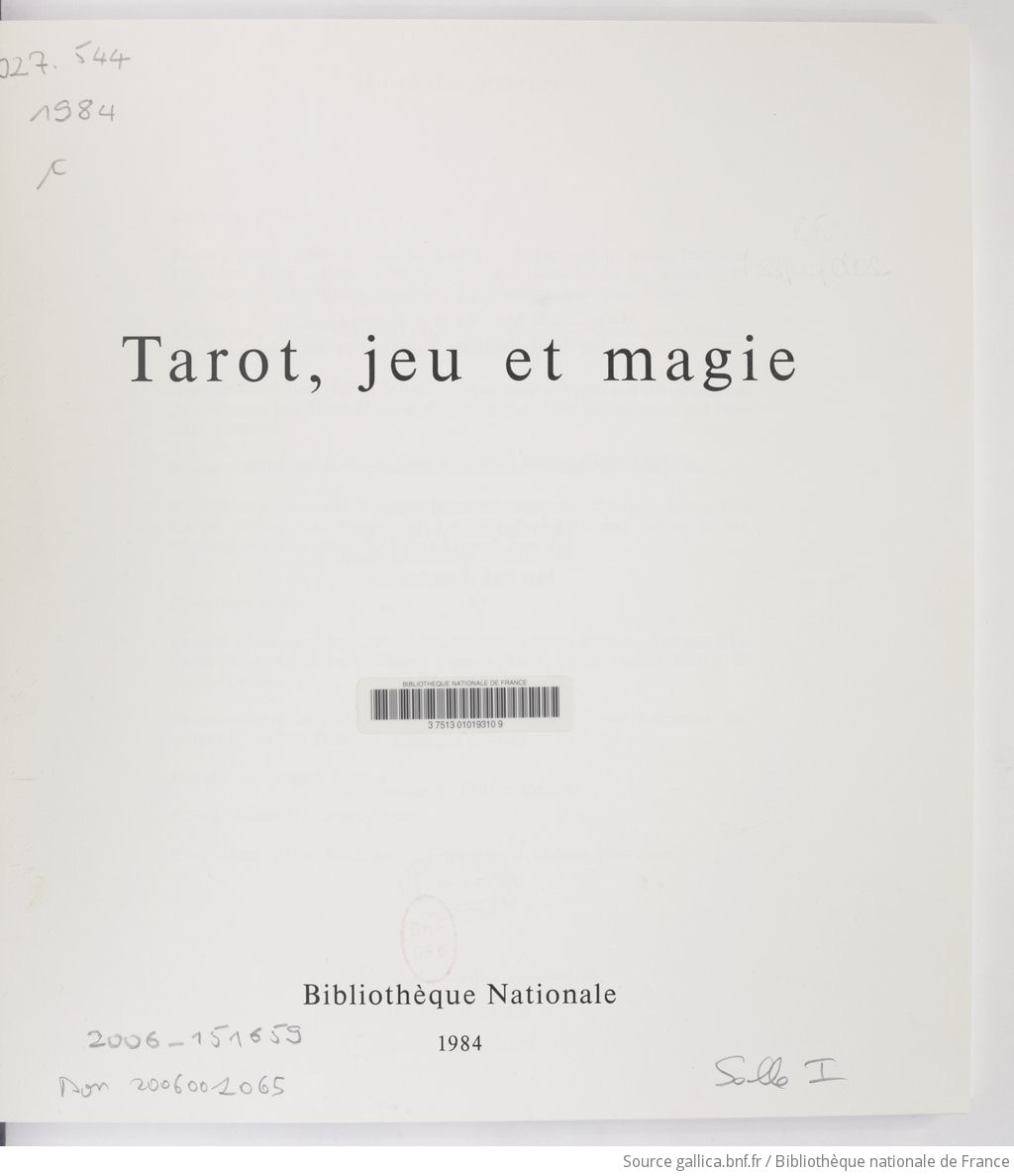 Cover of Tarot, jeu et magie