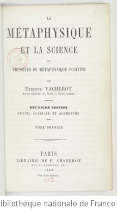 Cover of La métaphysique et la science, ou Principes de métaphysique positive. Tome 1