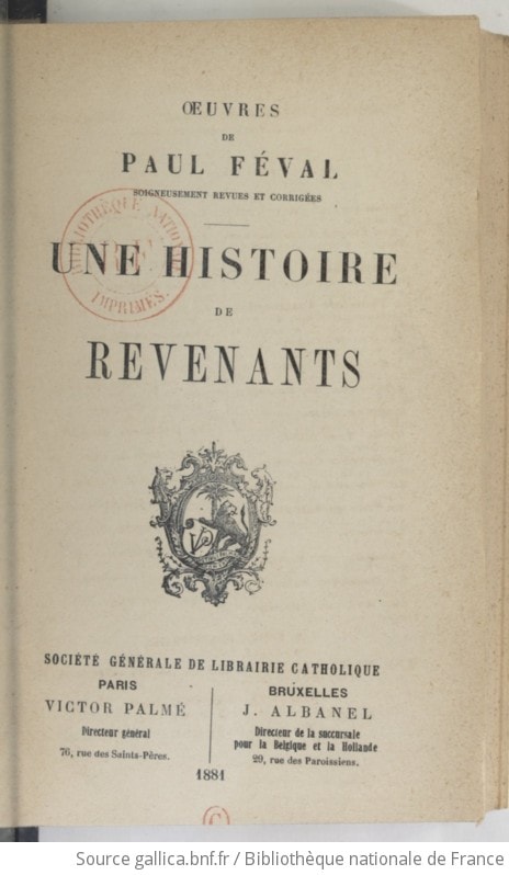 Cover of Une histoire de revenants