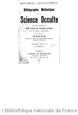 Cover of Bibliographie méthodique de la science occulte (livres modernes)