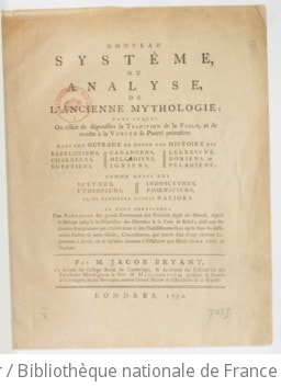 Cover of Nouveau systême ou Analyse de l'ancienne mythologie