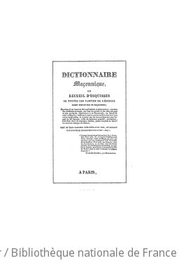 Cover of Dictionnaire maçonnique ([Reproduction en fac-similé])