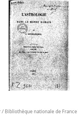 Cover of L'astrologie dans le monde romain