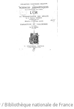 Cover of L'or et la transmutation des métaux
