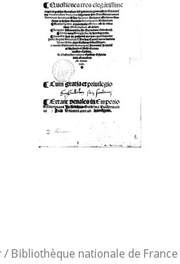 Cover of Questiones tres elegantissime , nuper... in... Lovanensium Academia disputatae per... Henricum Afine,... Quarum prima... medica est