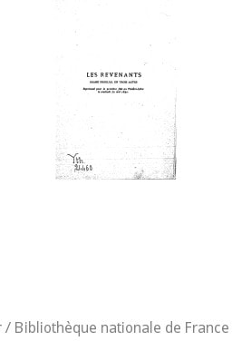 Cover of Les revenants