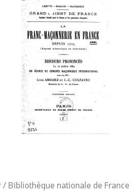 Cover of La Franc-maçonnerie en France, depuis 1725