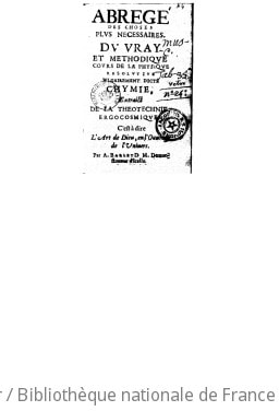 Cover of Abrégé des choses plus nécessaires
