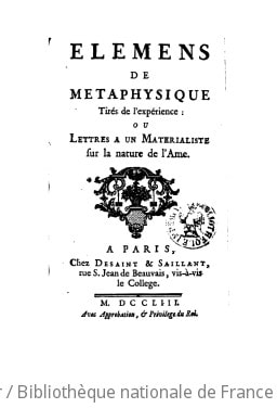 Cover of Élémens de métaphysique tirés de l'expérience, ou Lettres à un matérialiste sur la nature de l'âme