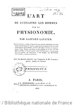 Cover of L'art de connaître les hommes par la physionomie (Nouv. éd.)