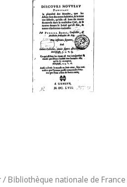 Cover of Discours nouveau prouvant la pluralité des mondes