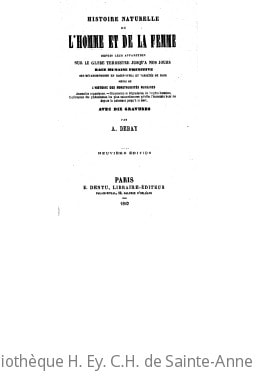Cover of Histoire naturelle de l'homme et de la femme