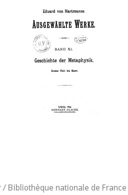 Cover of Eduard von Hartmann's Ausgewählte Werke ; 11-12. Geschichte der Metaphysik. Bis Kant