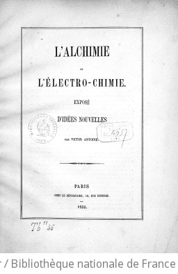 Cover of L'alchimie et l'électro-chimie