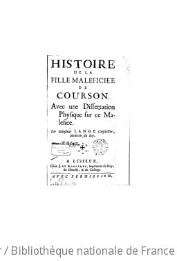 Cover of Histoire de la fille maleficiée de Courson... ([Reprod.])