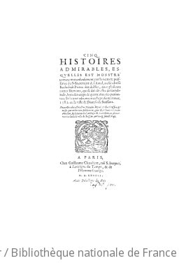 Cover of Cinq histoires admirables