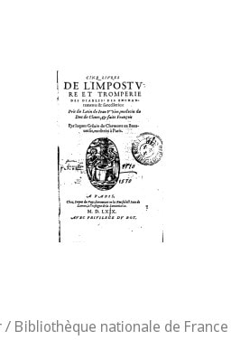 Cover of Cinq livres de l'imposture et tromperie des diables, des enchantements et sorcelleries ([Reprod.])