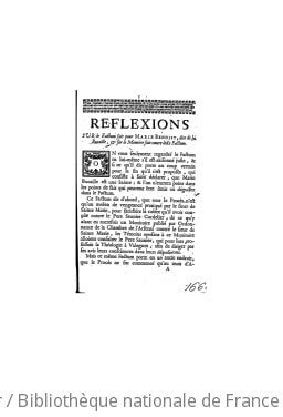 Cover of Reflexions sur le factum fait pour Marie Benoist, dite de La Bucaille, et sur le mémoire fait contre ledit factum (Reprod.)