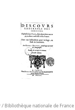 Cover of Discours exécrable des sorciers